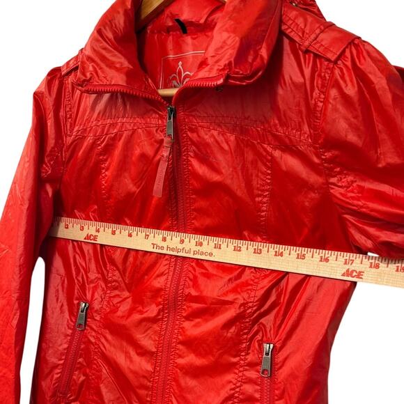 NEW! Mackage Womans S Perla Rain Jacket $750 Waterproof Coat Hidden Hood Red - Picture 11 of 13